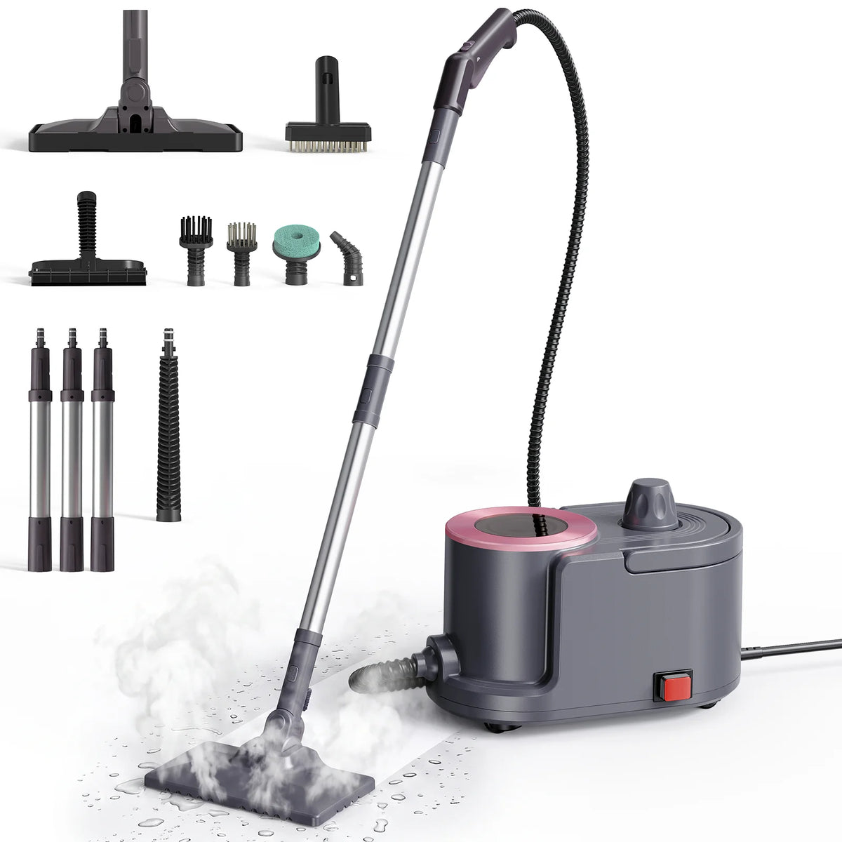 TaskStar Handheld Steam Cleaner High Temperature Sterilization Home Cleaning Kit 1500W Pressure Jet Washer Machine with 16.4Ft Long Power Cord for Kitchen Air Conditizer