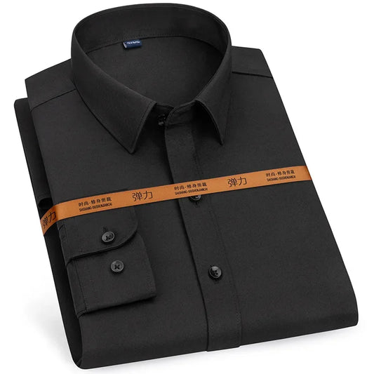 Men's Slim Fit Breathable Dress Shirt Long Sleeve Business Casual