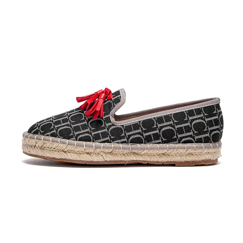 CHCH Womens Flat Shoes Fabric Hemp Bottom Non Slip Walking