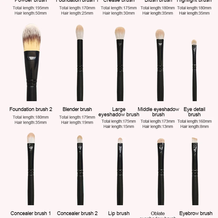 15-Piece Soft Makeup Brush Set For Concealer Blush Powder