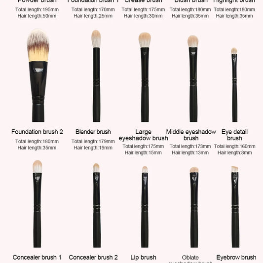 15-Piece Soft Makeup Brush Set For Concealer Blush Powder