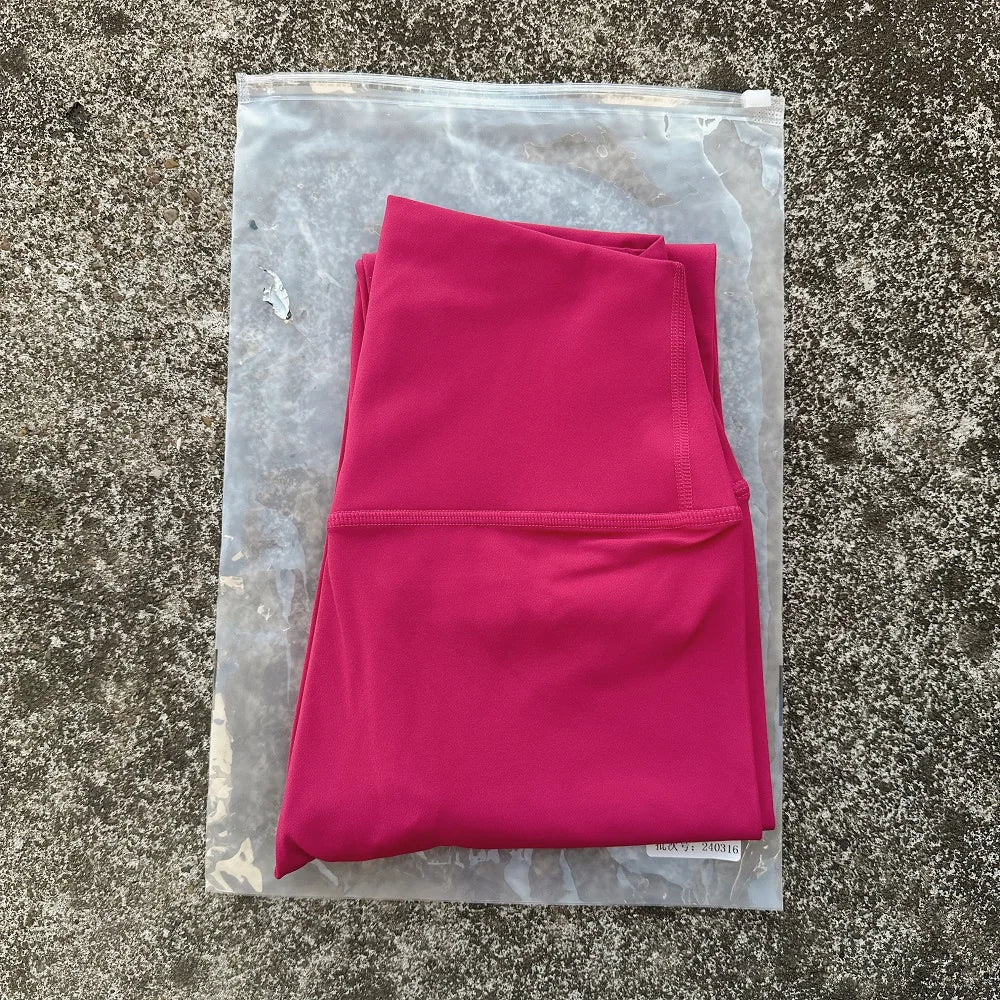 CN Solid Color Back Waist Pocket High Waist Yoga Leggings For Women Cropped Athletic Training