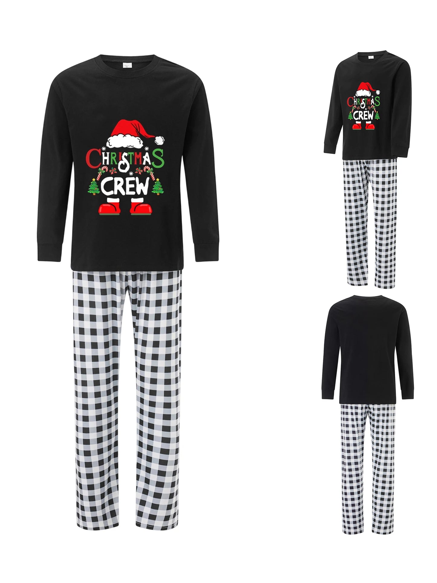 Matching Family Christmas Pajamas Set Festive Tops And Plaid Pants