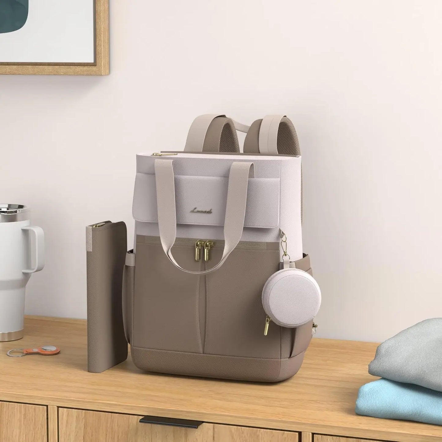 Closure Diaper Backpack With Insulated Pockets And Anti Theft Design