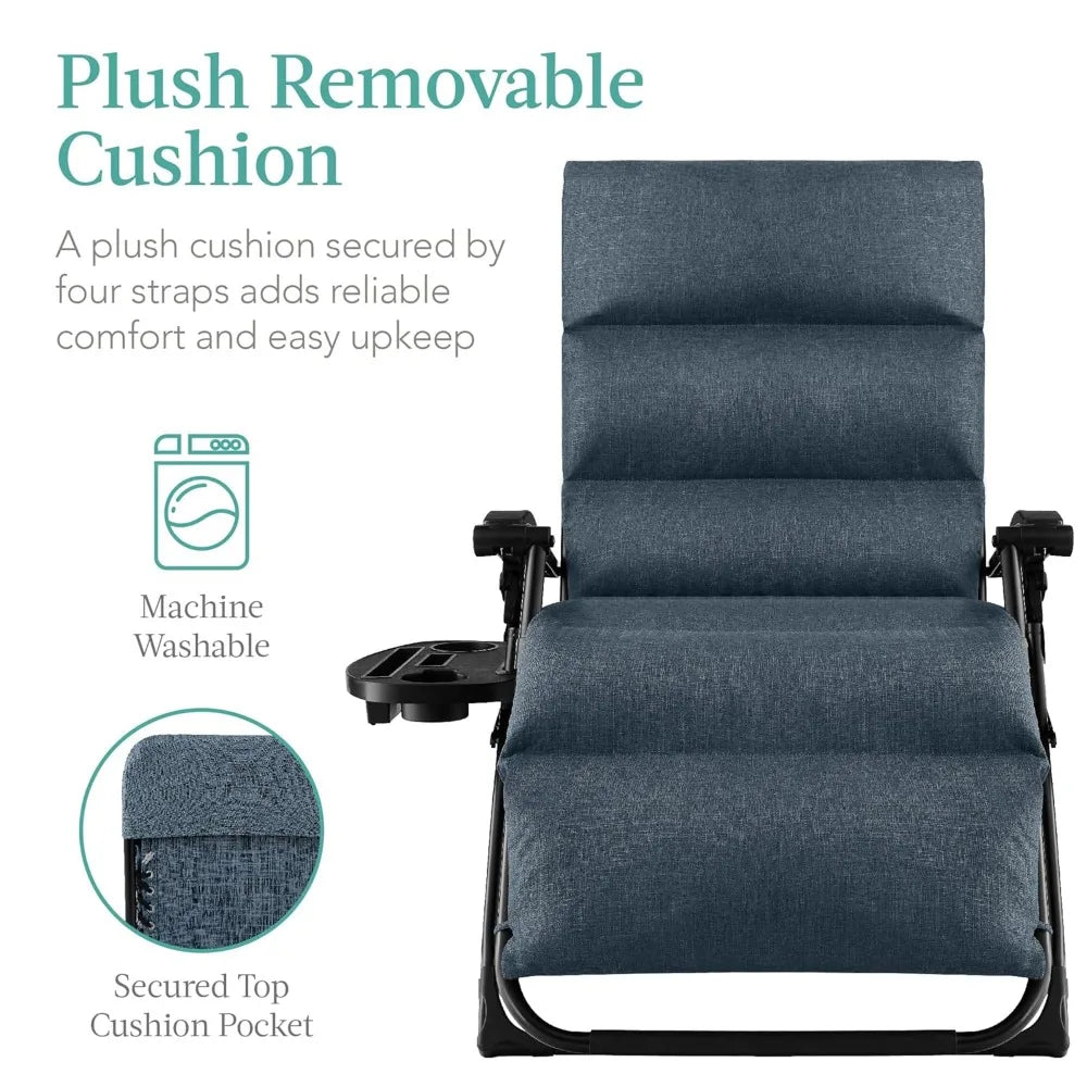 Zero Gravity Recliner Chair With Cup Holder Side Tray Outdoor