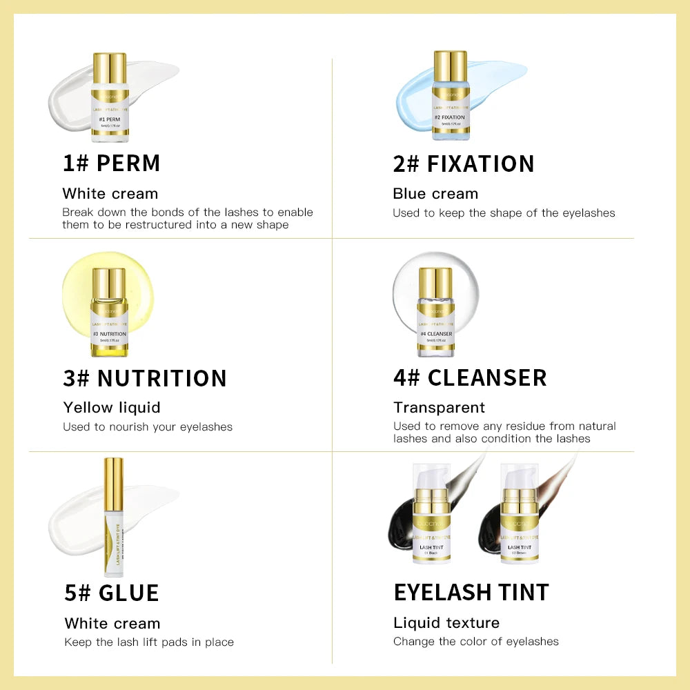 New Lash Lift and Tint Kit Professional Eyelash Lifting Tint Brow Lamination Dye Eye Makeup Tools DIY Curling Eyelash At Home