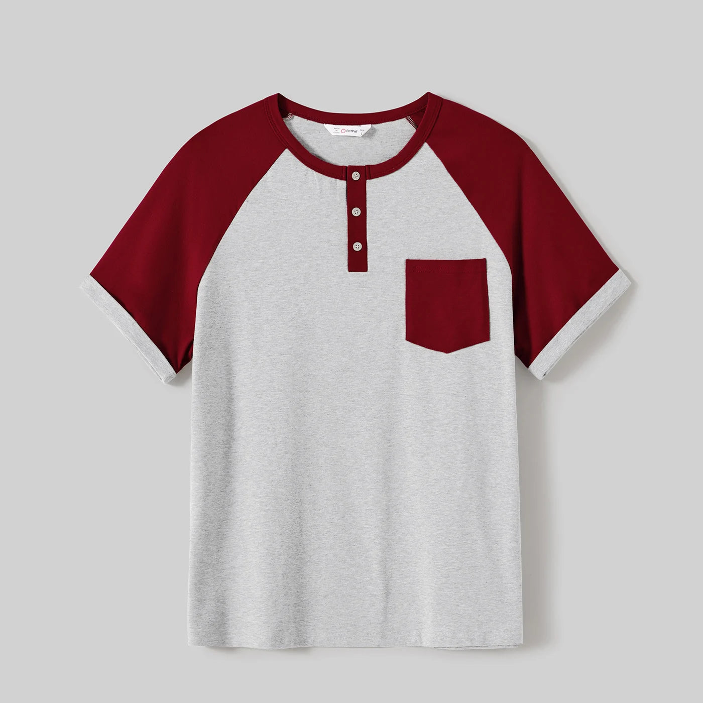 PATPAT Family Matching Cotton Colorblock Raglan T Shirts Dress Set