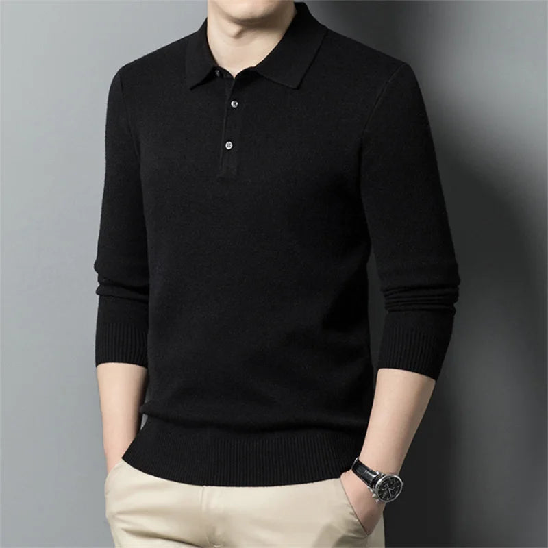 Men's Wool Crewneck Knit Pullover Sweater for Autumn and Winter