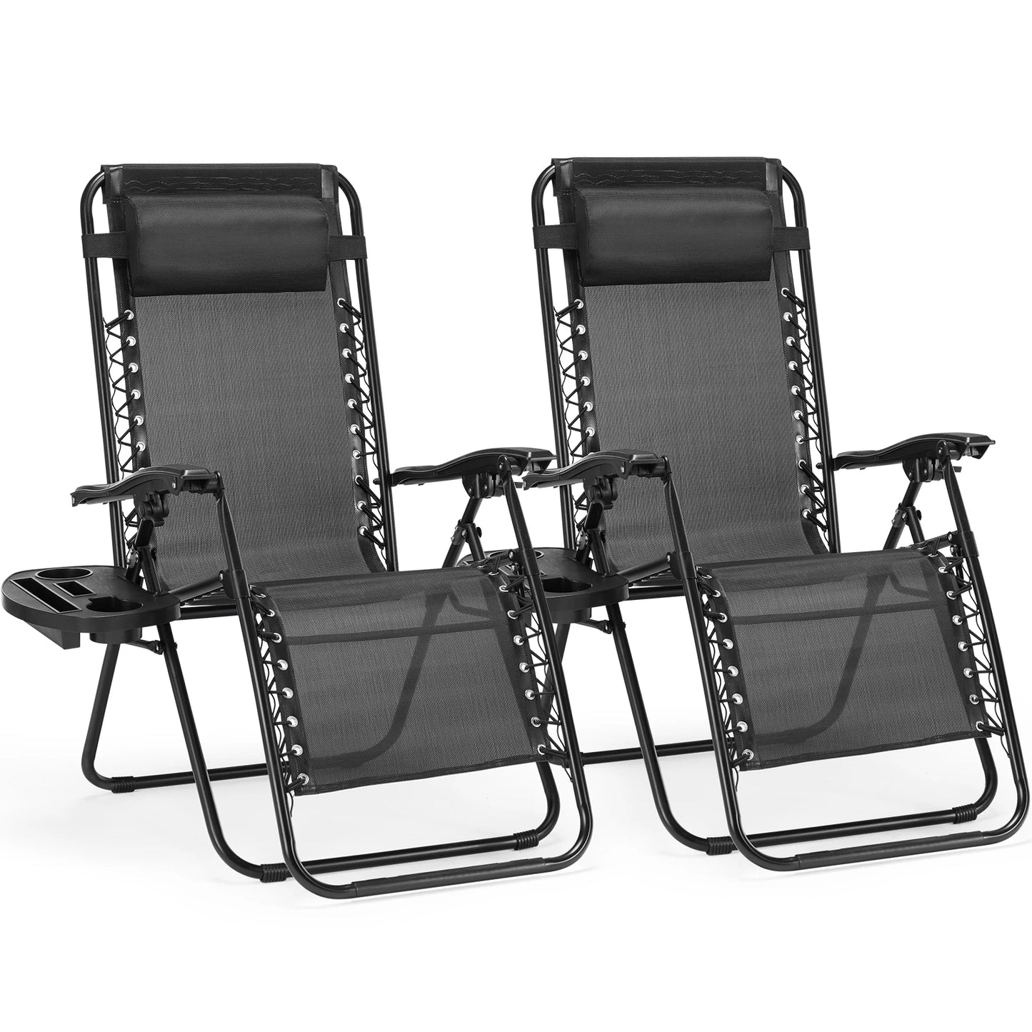 JHK Zero Gravity Two Pack Portable Patio Recliners