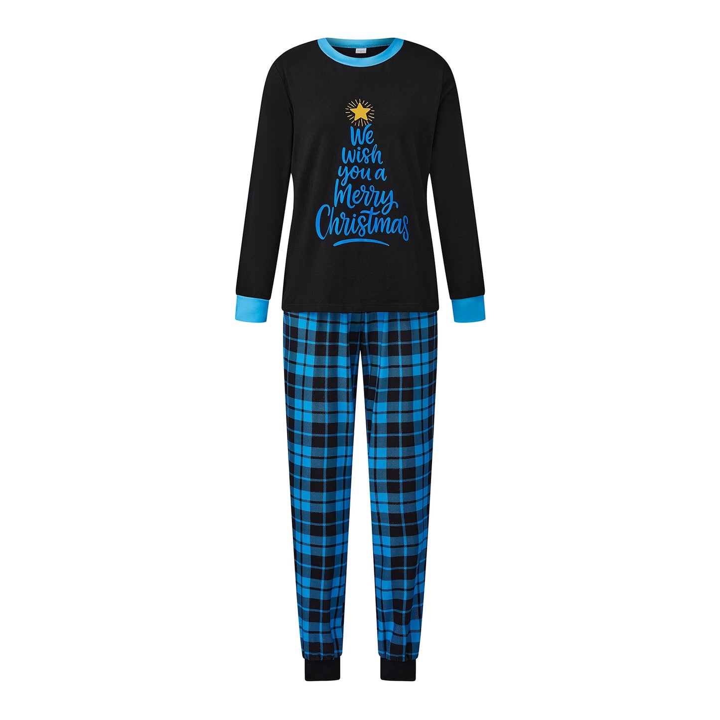 Family Matching Christmas Pajamas Set Plaid And Letter Print Sleepwear