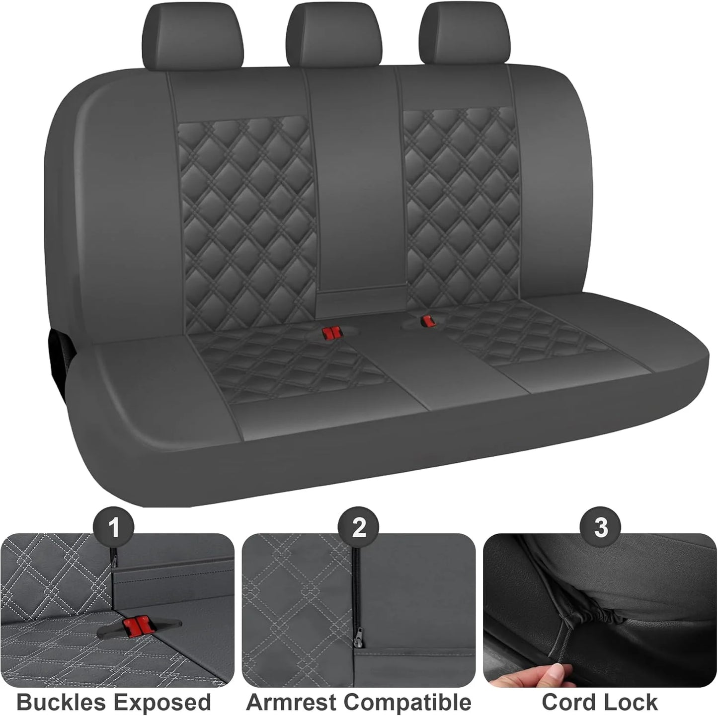 Universal Waterproof Car Seat Covers Full Set With Split Bench