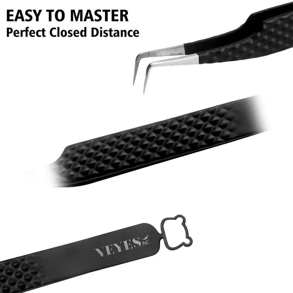 VEYES INCH Noir No 1 Fiber Lash Tweezers 90 Degree