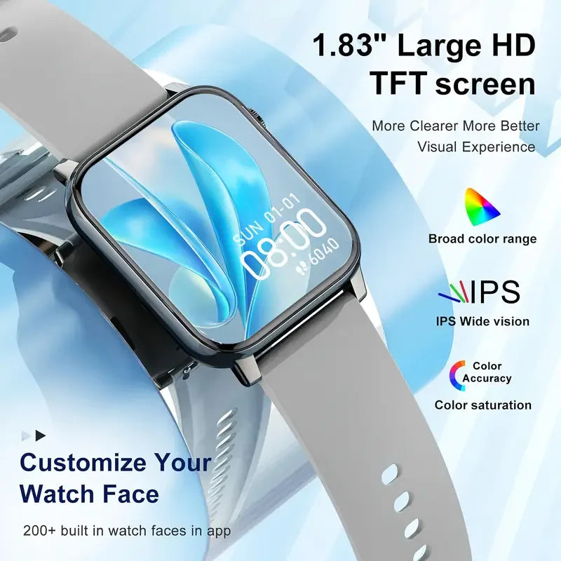 LAXASFIT Waterproof Smartwatch With Bluetooth Calling And Voice Assistant Features