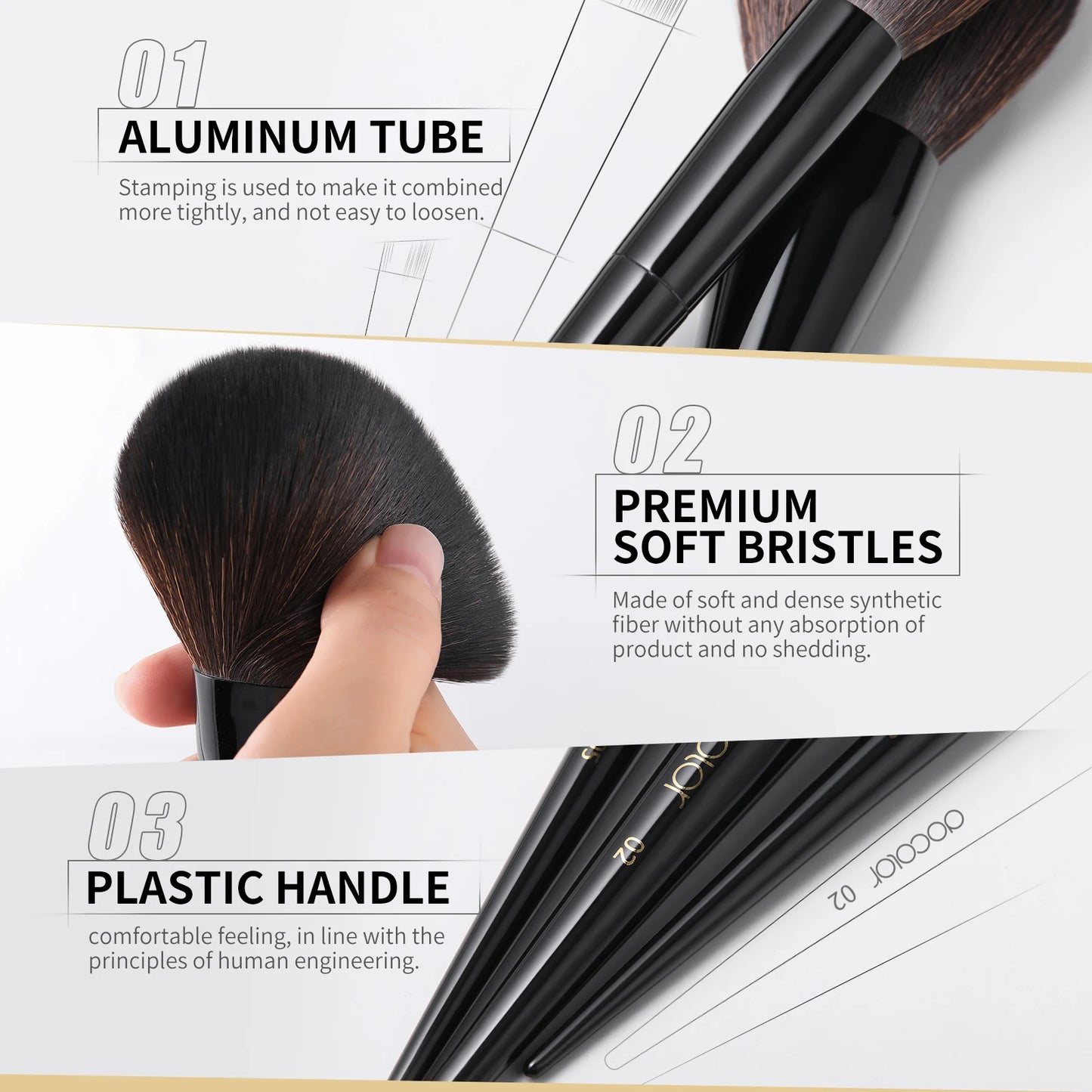 Docolor Professional Makeup Brush Set For Face And Eyes