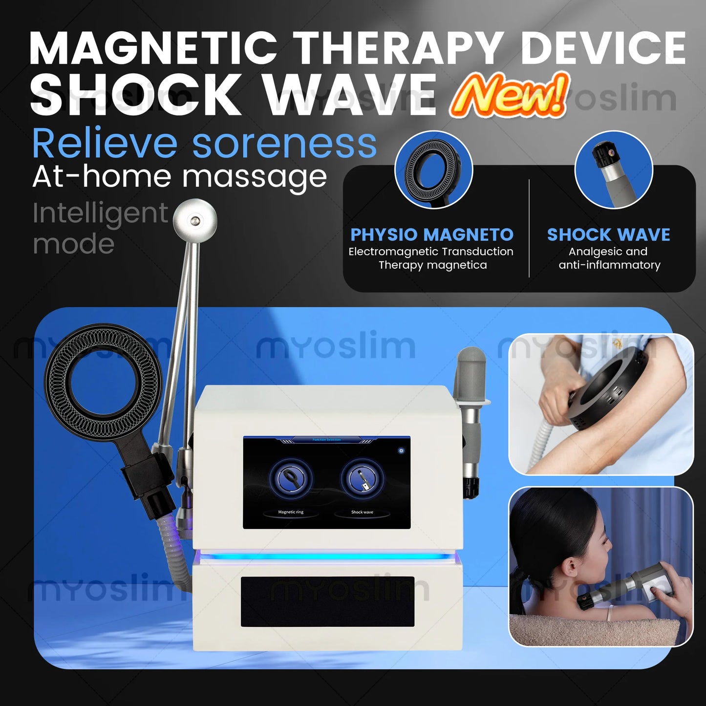 MYOSLIM Magnetic Therapy PMST EMTT Device for Muscles and Joints
