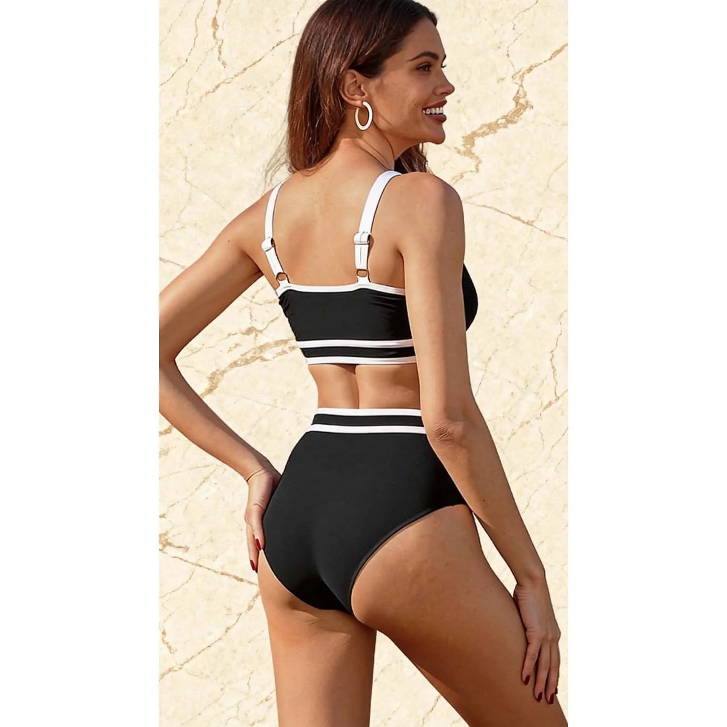 Womens Modest Two Piece Bikini Set Beachwear Bathing Suit