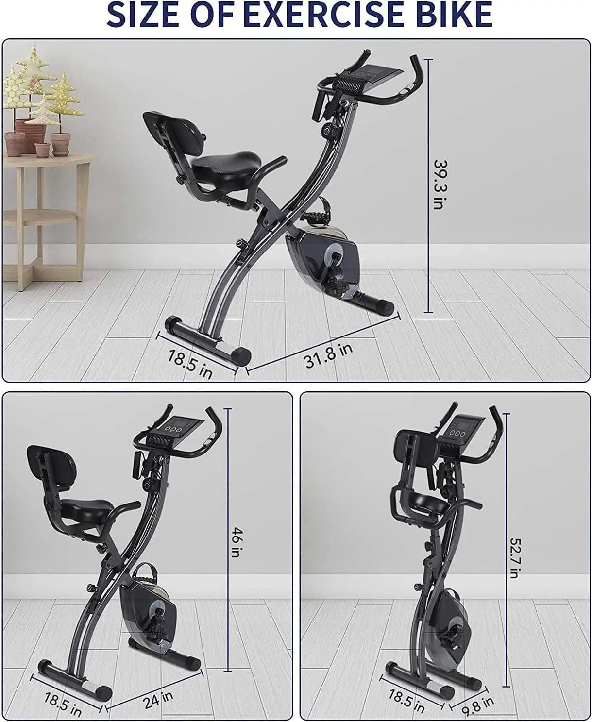 Folding Magnetic Exercise Bike With Pulse Sensor LCD Monitor