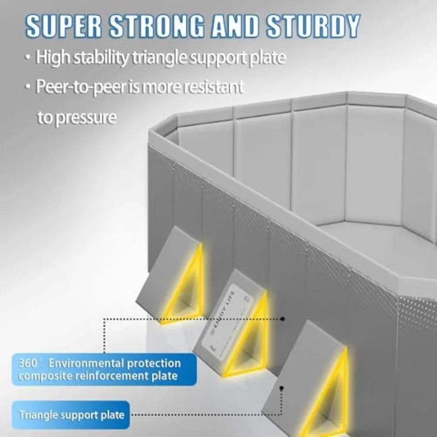 Foldable Pool Non-Inflatable With Hard Plastic Shell For Family Outdoor
