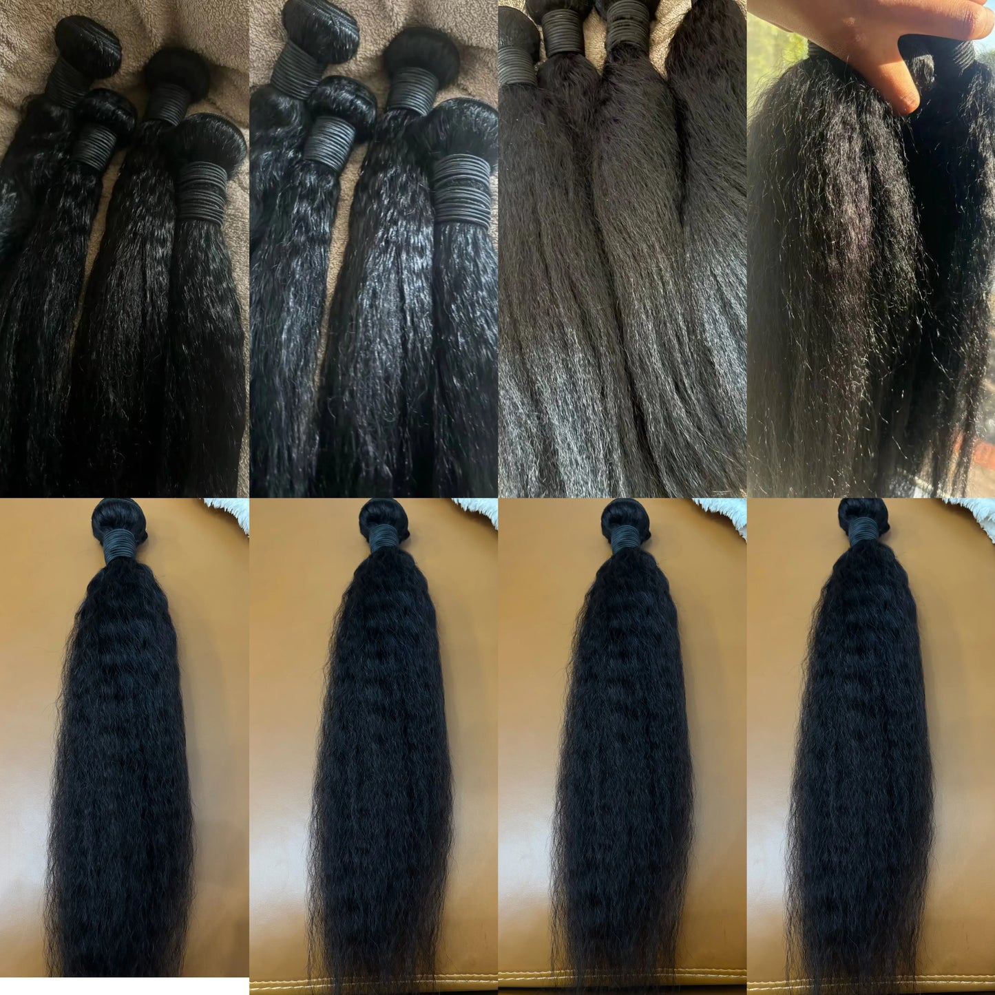 Queenlike Remy 12A Kinky Straight Human Hair Bundles for Weaving Premium Quality