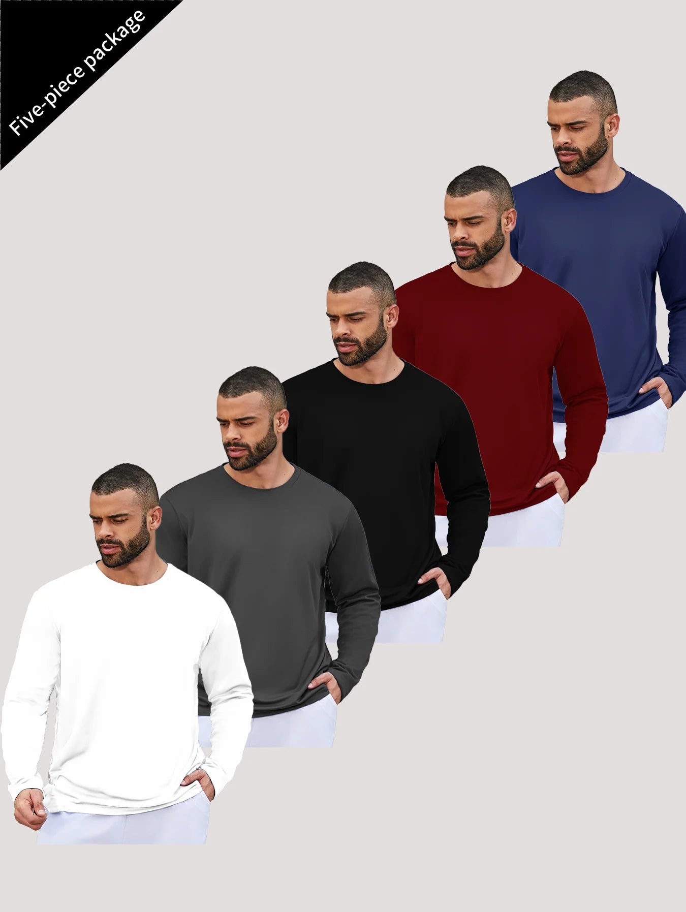 NONECN Men's Running Speed Dry Long Sleeve Shirt for Sports