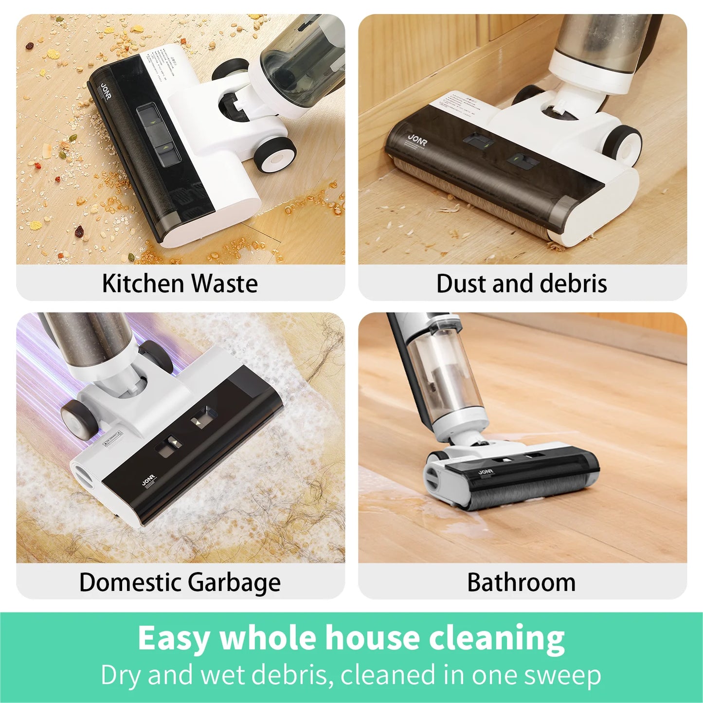 JONR ED12 Wet Dry Vacuum Cleaner Wireless Floor Mop