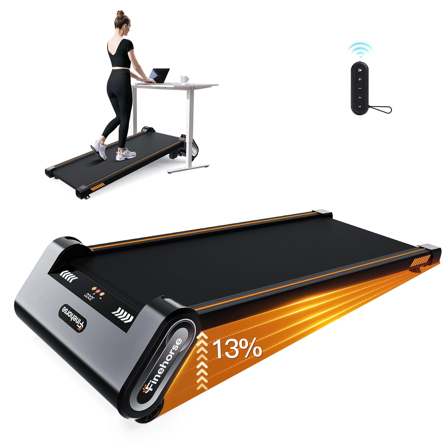 AKLUER Under Desk Treadmill With Auto Incline 2.5HP For Home Office