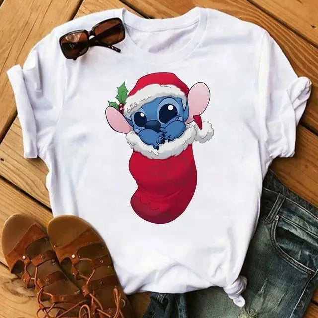 Disney Stitch Short Sleeve Cotton Unisex Parent Child T Shirt