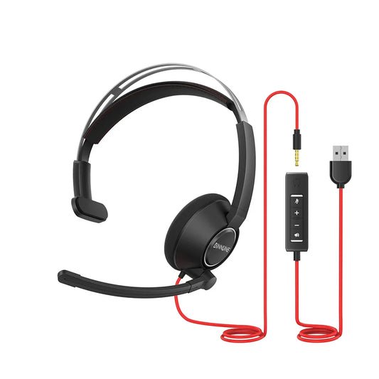 BINNUNE Wired Headset With Microphone For Laptop And Zoom