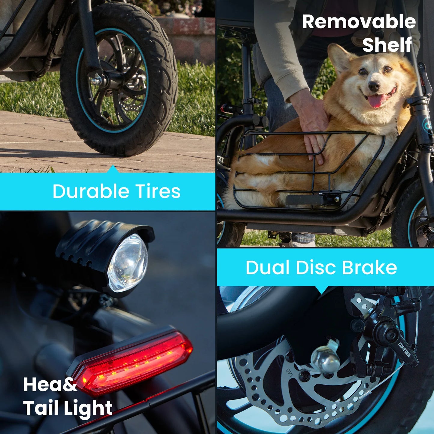 Gyroor Foldable Electric Scooter With Basket For Pet Daily Commute