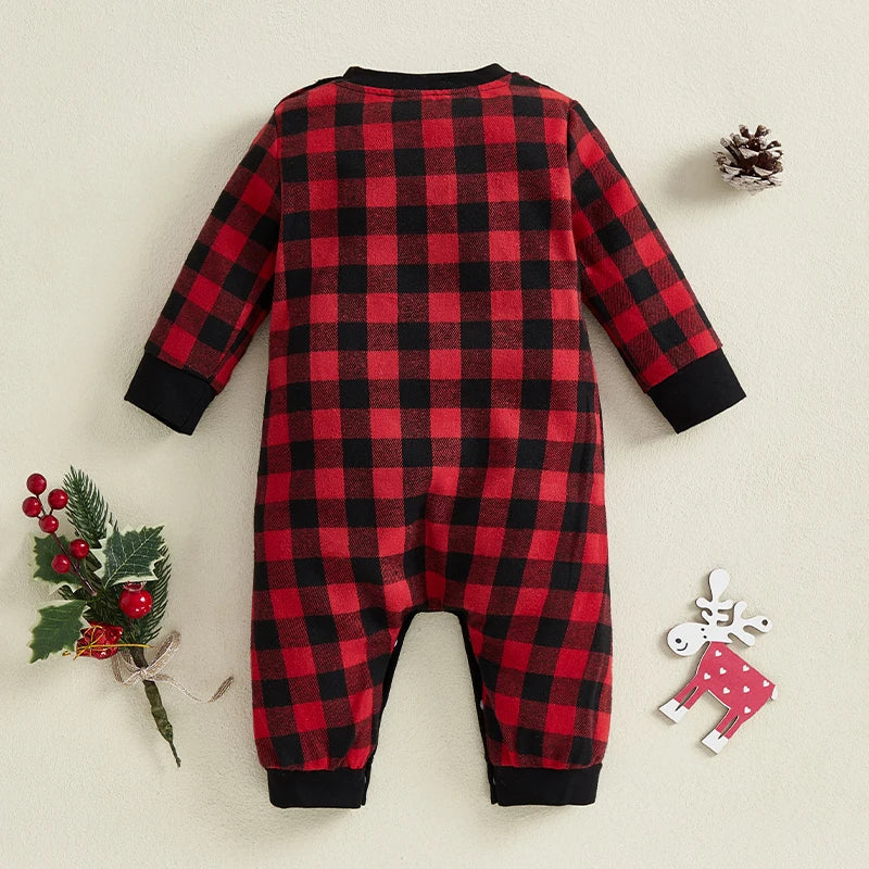 Family Matching Christmas Pajama Set Plaid Print Sleepwear