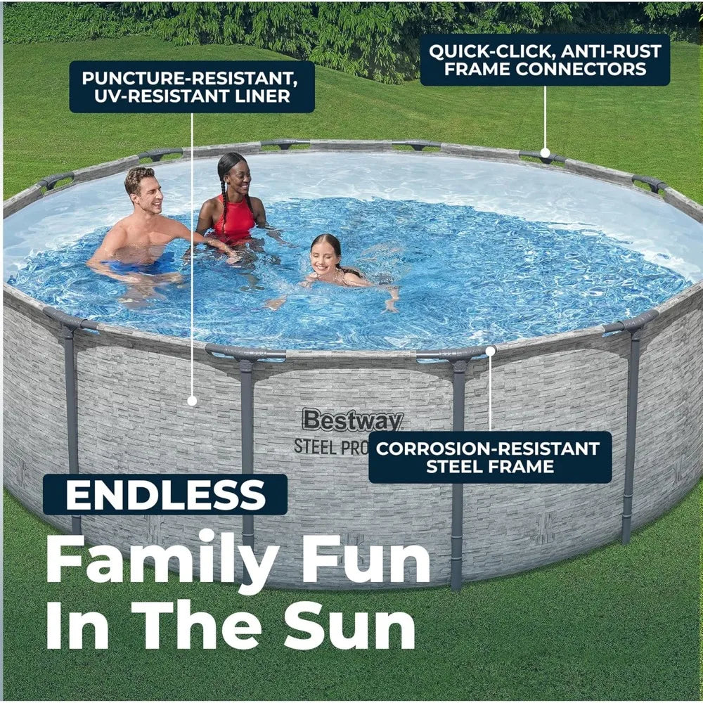 Steel Pro MAX Above Ground Round Pool With Filter Pump