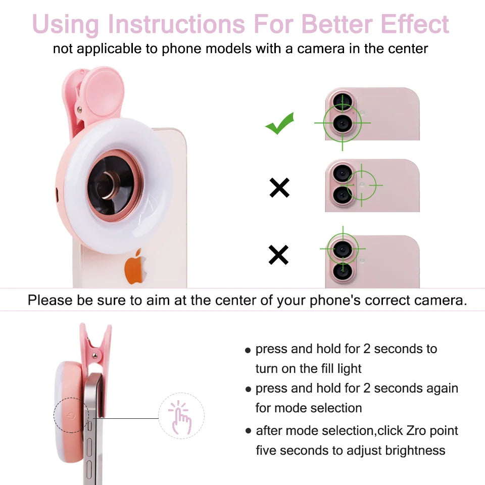Lashrujade Clip On Mobile Photography Macro Lens With Led Light