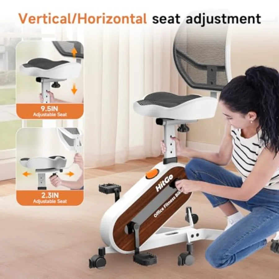 XMSJ Under Desk Exercise Bike Chair With Adjustable Seat