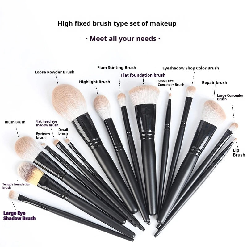 15-Piece Soft Makeup Brush Set For Concealer Blush Powder