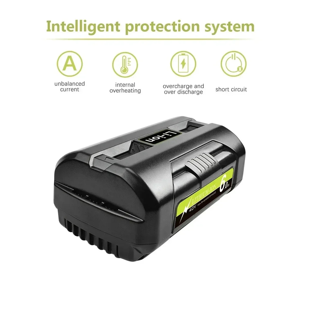JYJZPB 40V Ryobi Battery 6Ah Premium For OP40401 OP4050A