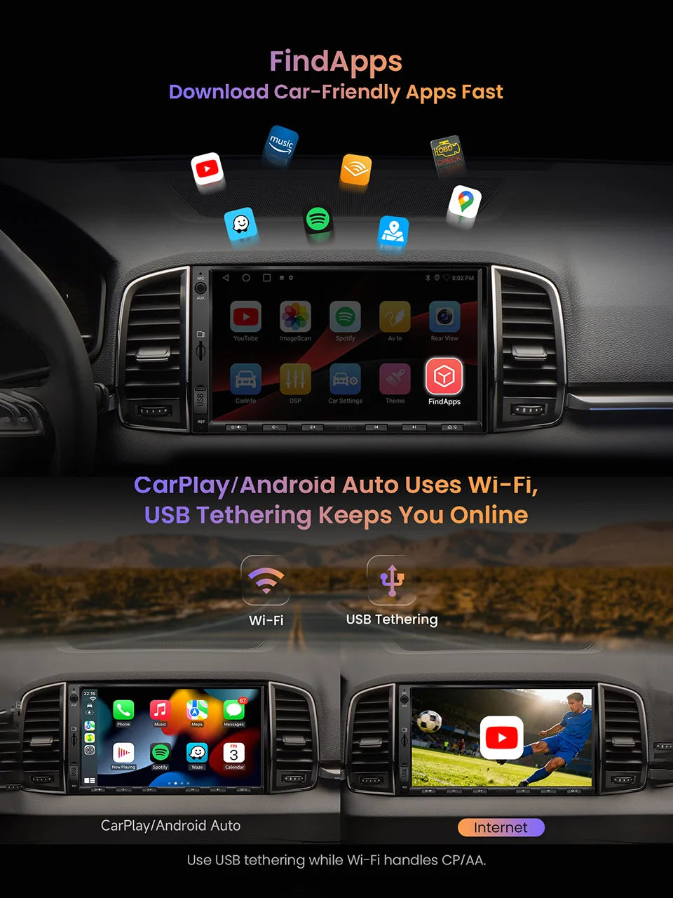 ATOTO Android Car Stereo A5L CarPlay Compatible High Resolution