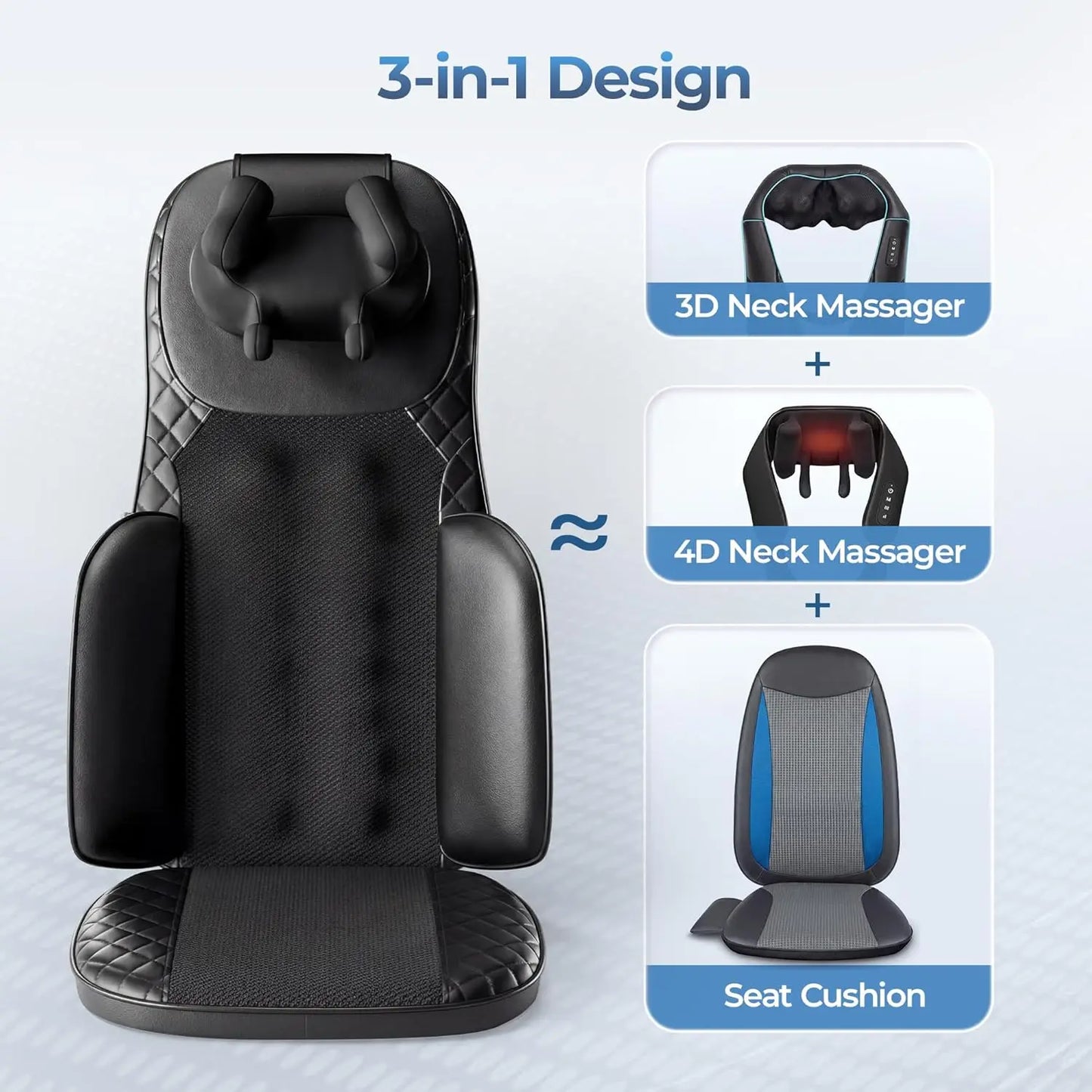 HIMOUTA 3in1 Shiatsu Massage Cushion With Heat For Full Body