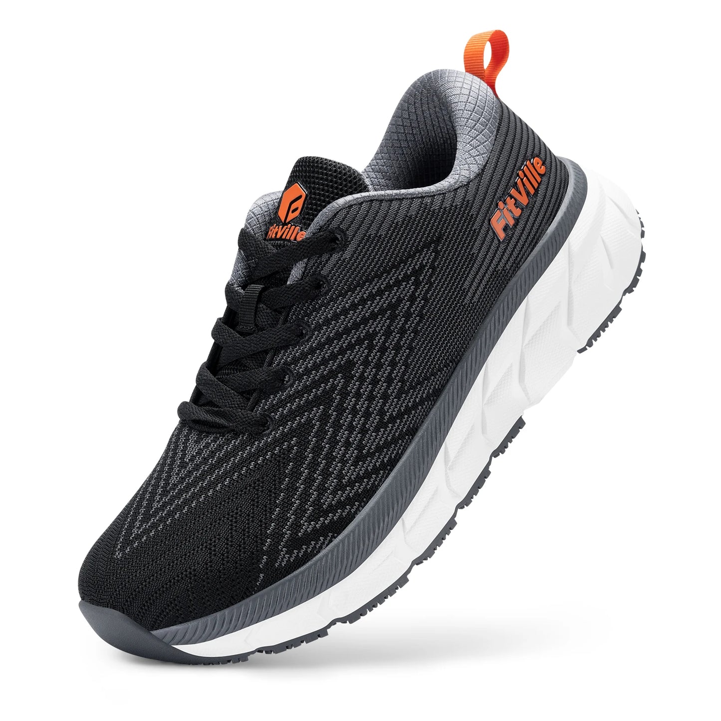 Fitville FlowCore Men Running Shoes V2 Cushioned Breathable Wide Fit