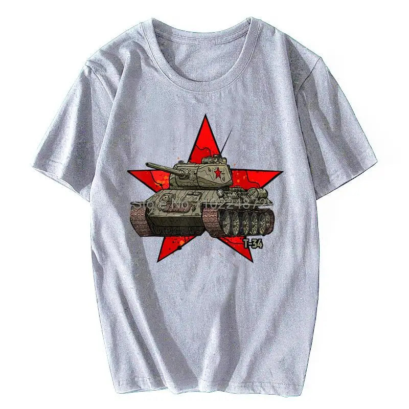 Men's Soviet World War II Red Star Cotton T Shirt