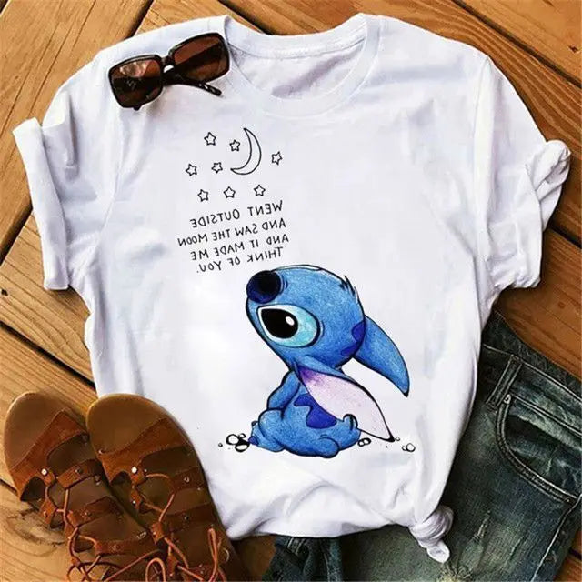 Disney Stitch Short Sleeve Cotton Unisex Parent Child T Shirt