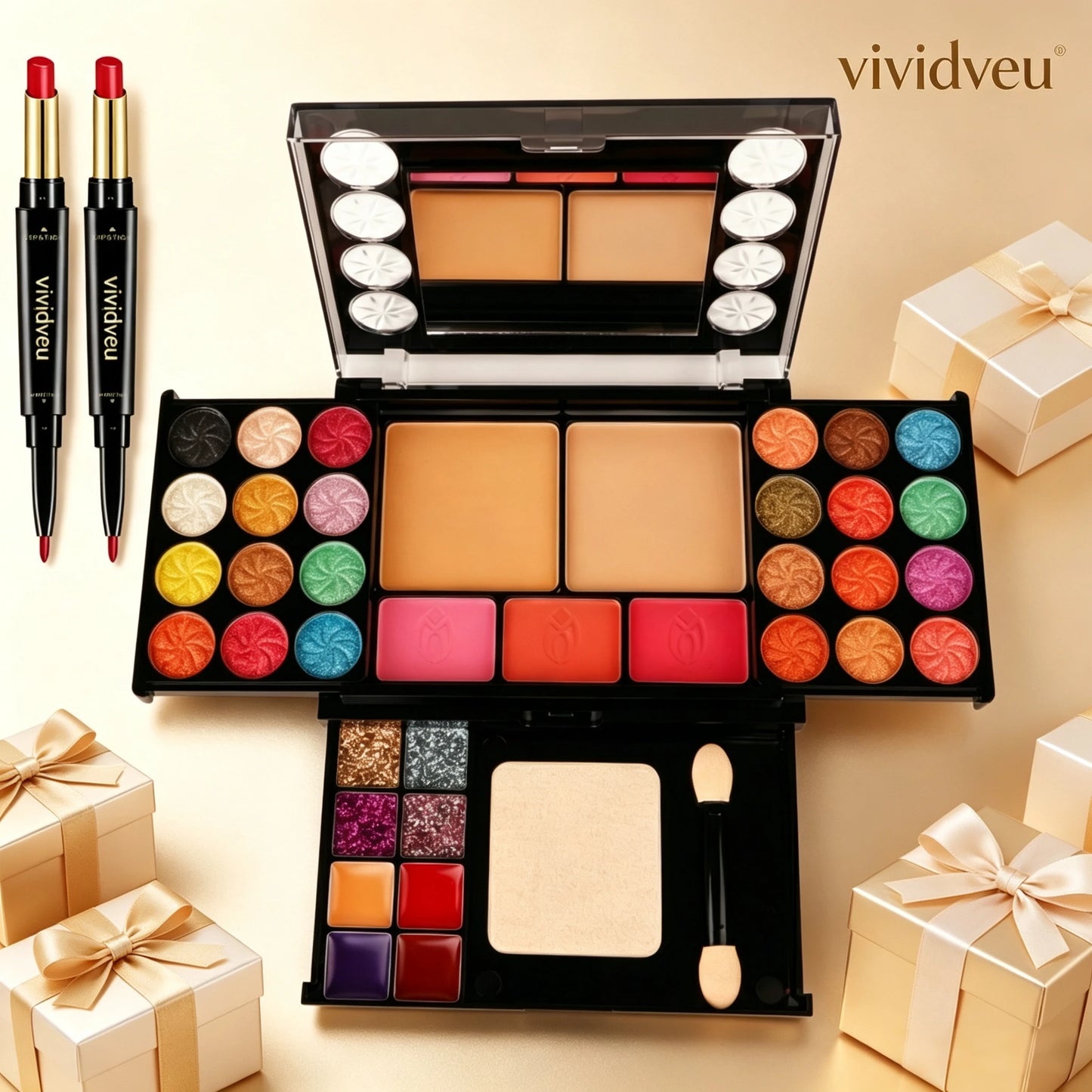 Multifunctional Makeup Set With Mirror For Beginners