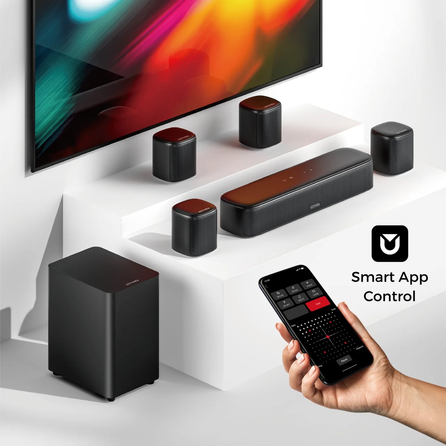 ULTIMEA 7.1 Channel Surround Sound Bar System With Four Speakers