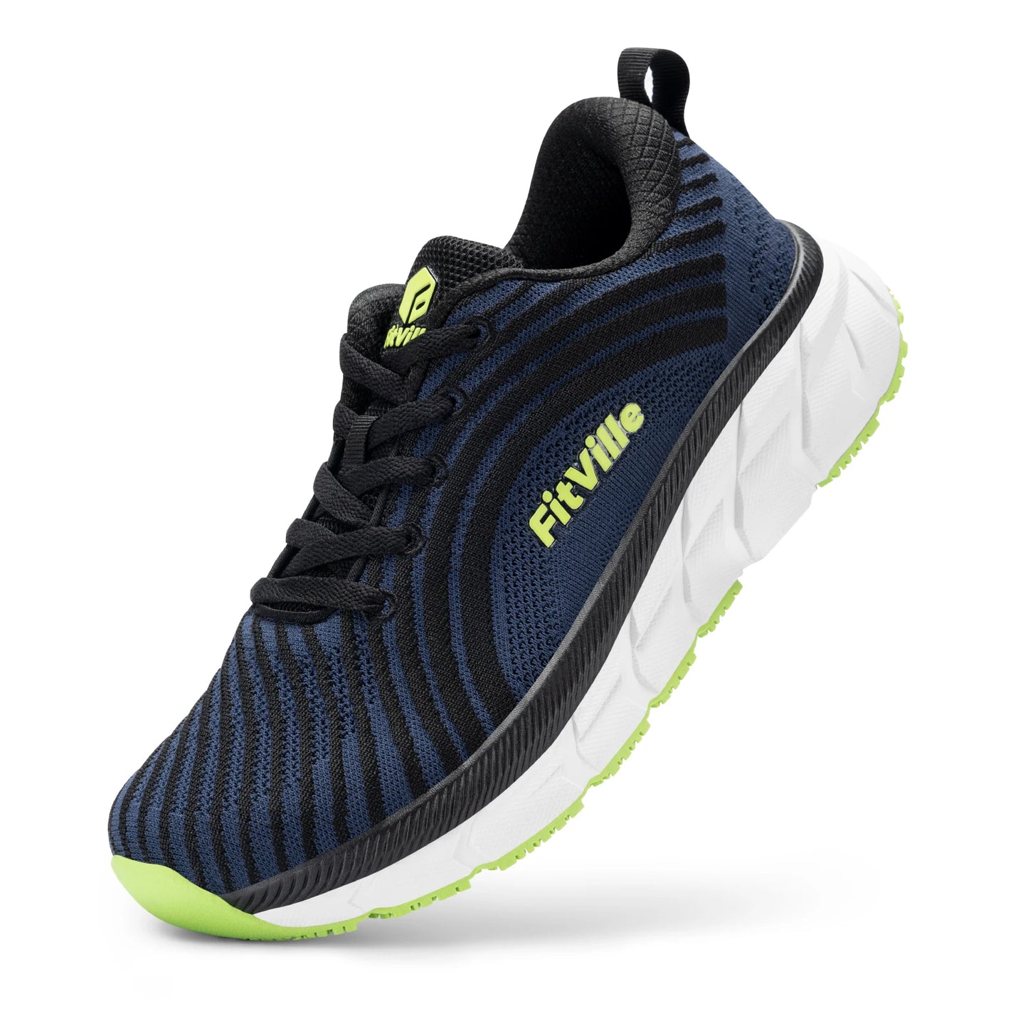Fitville FlowCore Men Running Shoes V2 Cushioned Breathable Wide Fit