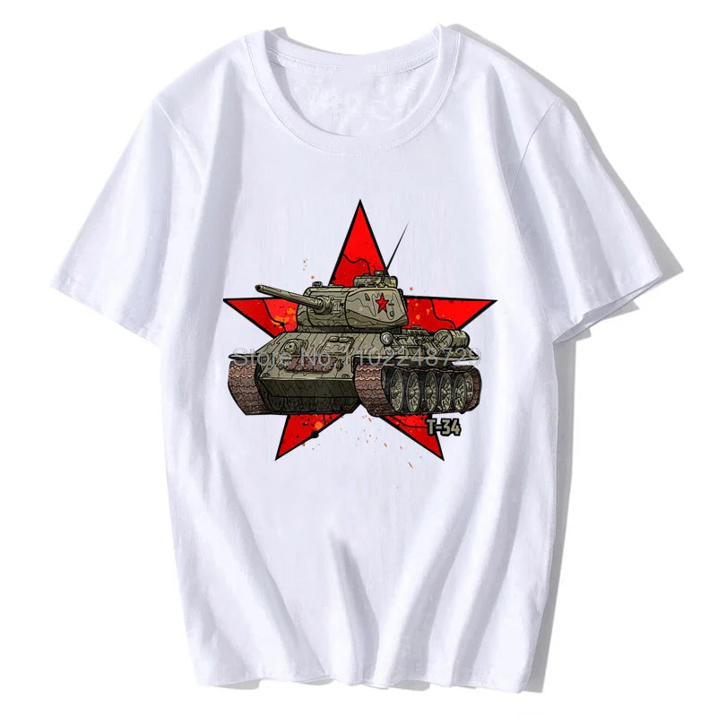Men's Soviet World War II Red Star Cotton T Shirt