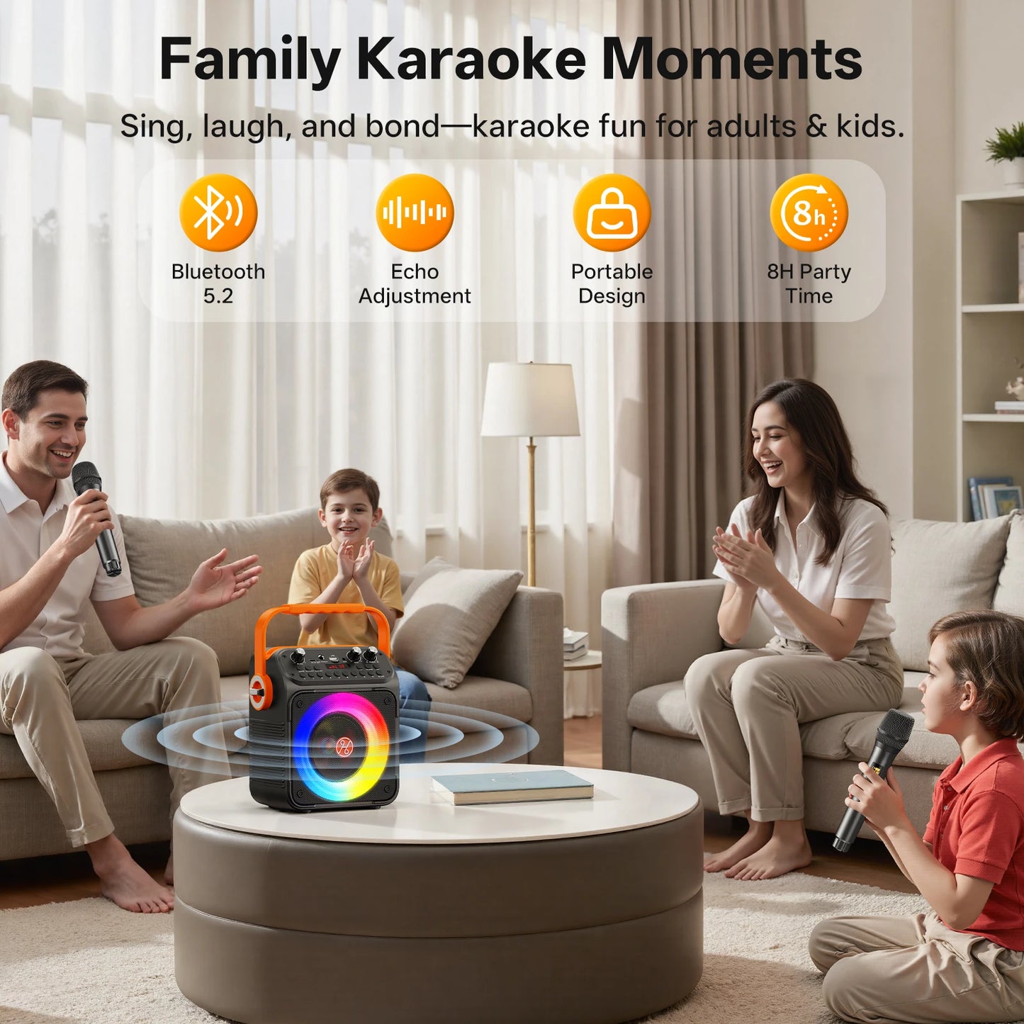 FanFun T35 High Power Karaoke Bluetooth Speaker Dual Microphone