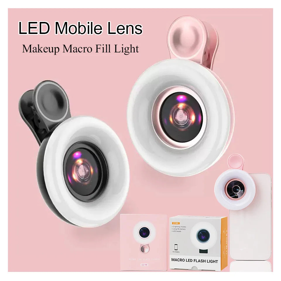 Lashrujade Clip On Mobile Photography Macro Lens With Led Light