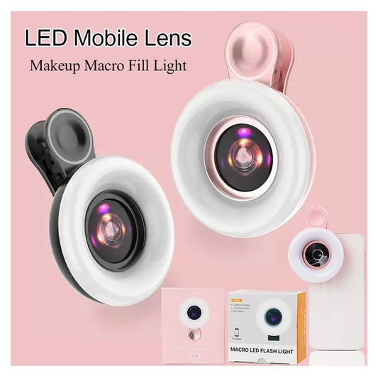Lashrujade Clip On Mobile Photography Macro Lens With Led Light