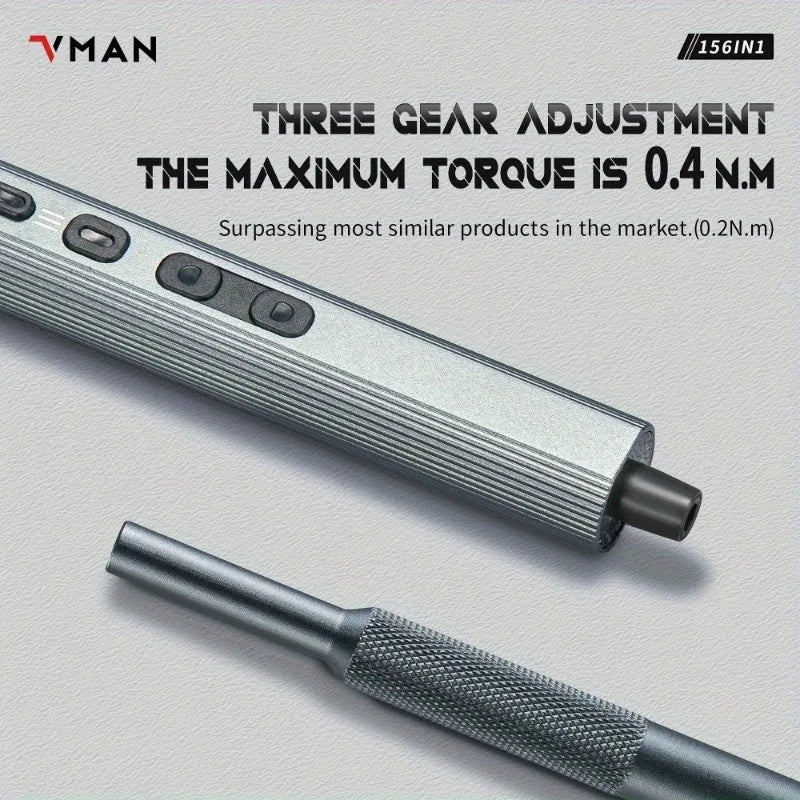 VMAN Superior Mini Electric Screwdriver Set With Magnetic Precision ComponentsPlus