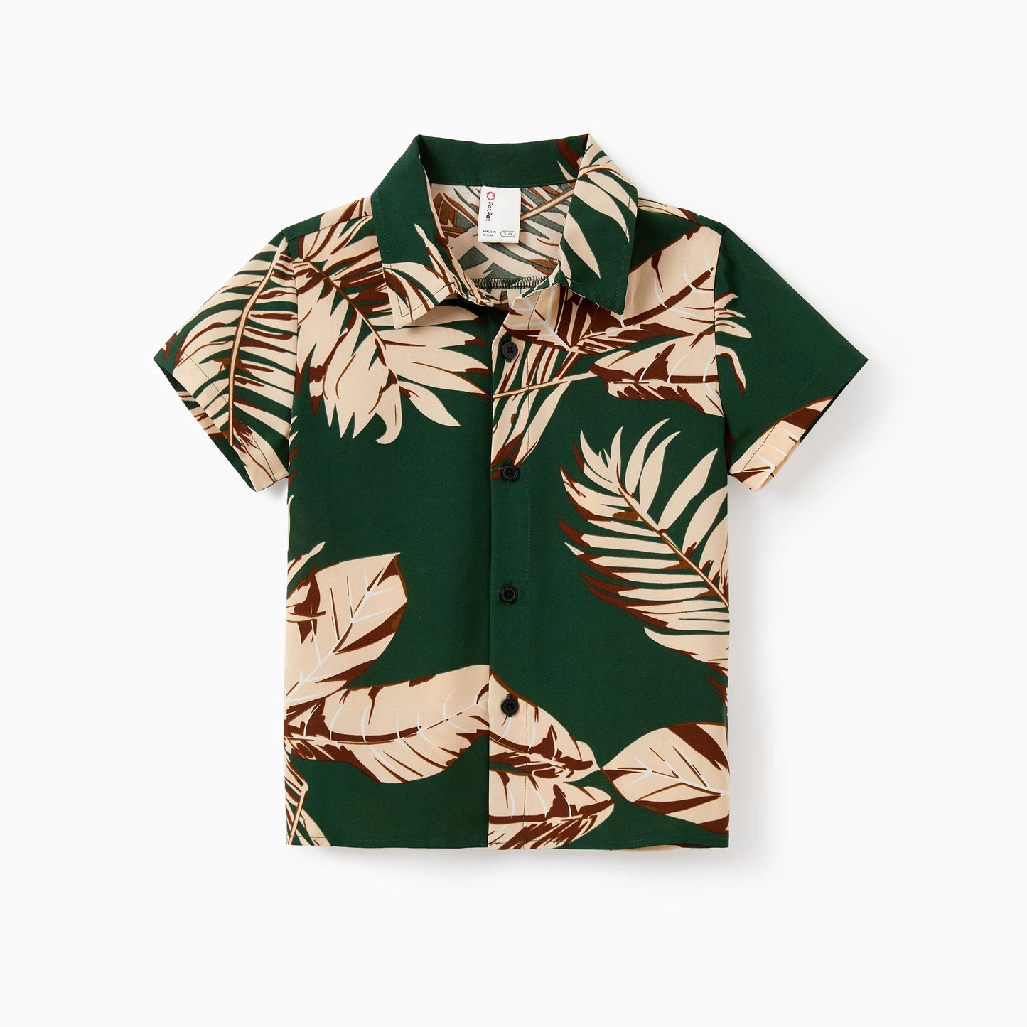 PATPAT Family Matching Tropical Leaf Print Hawaiian Vacation Outfit Set