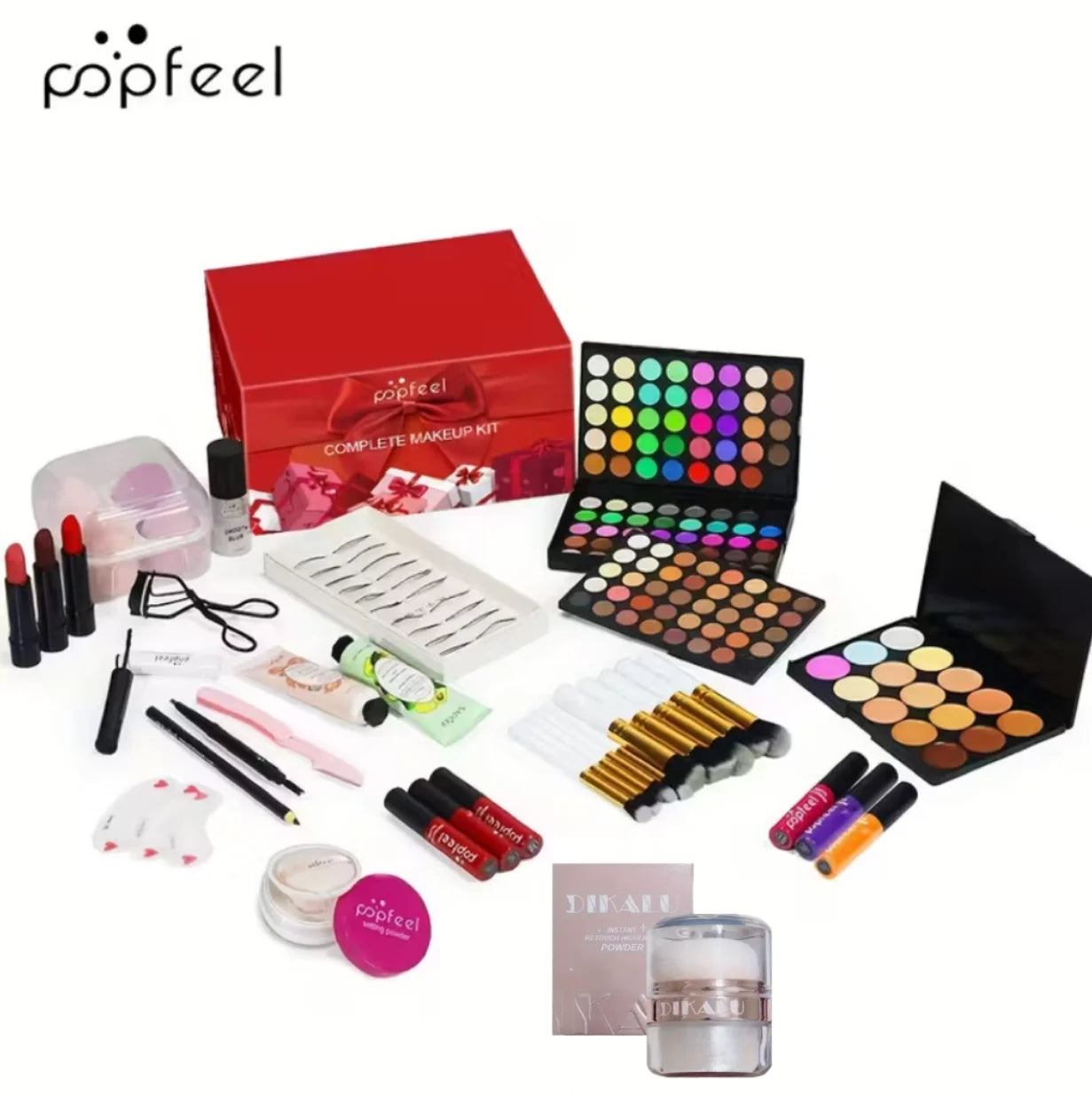 All-in-One Full Face Makeup Kit with Brush and Highlighter
